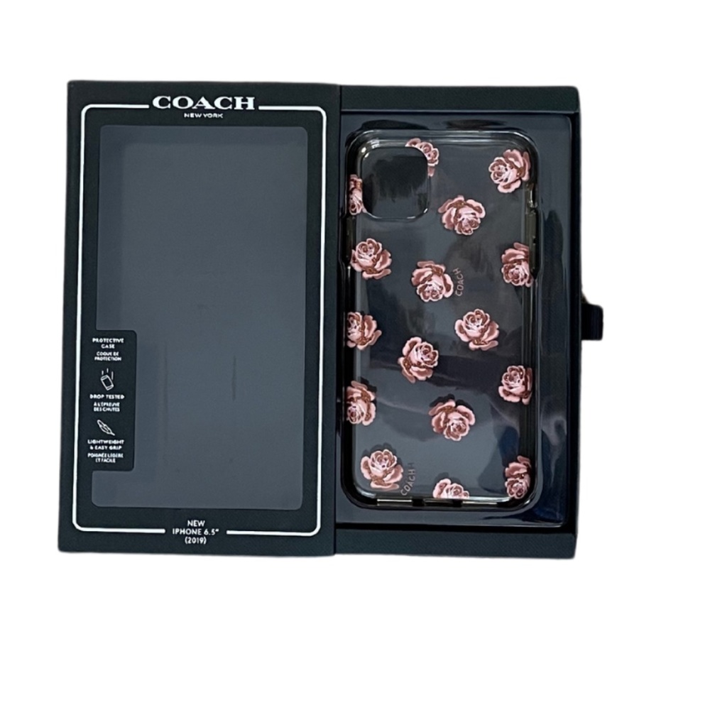 Coach iPhone 11 ProMax 6.5"(2019)Protective Case-Dreamy Peony Clear/Pink/Glitter